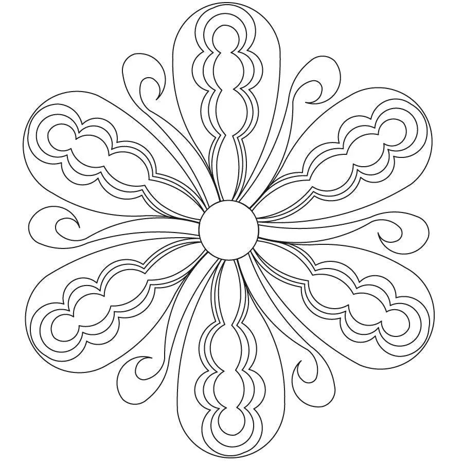 Hour Glass Fleather 6 Petal Block