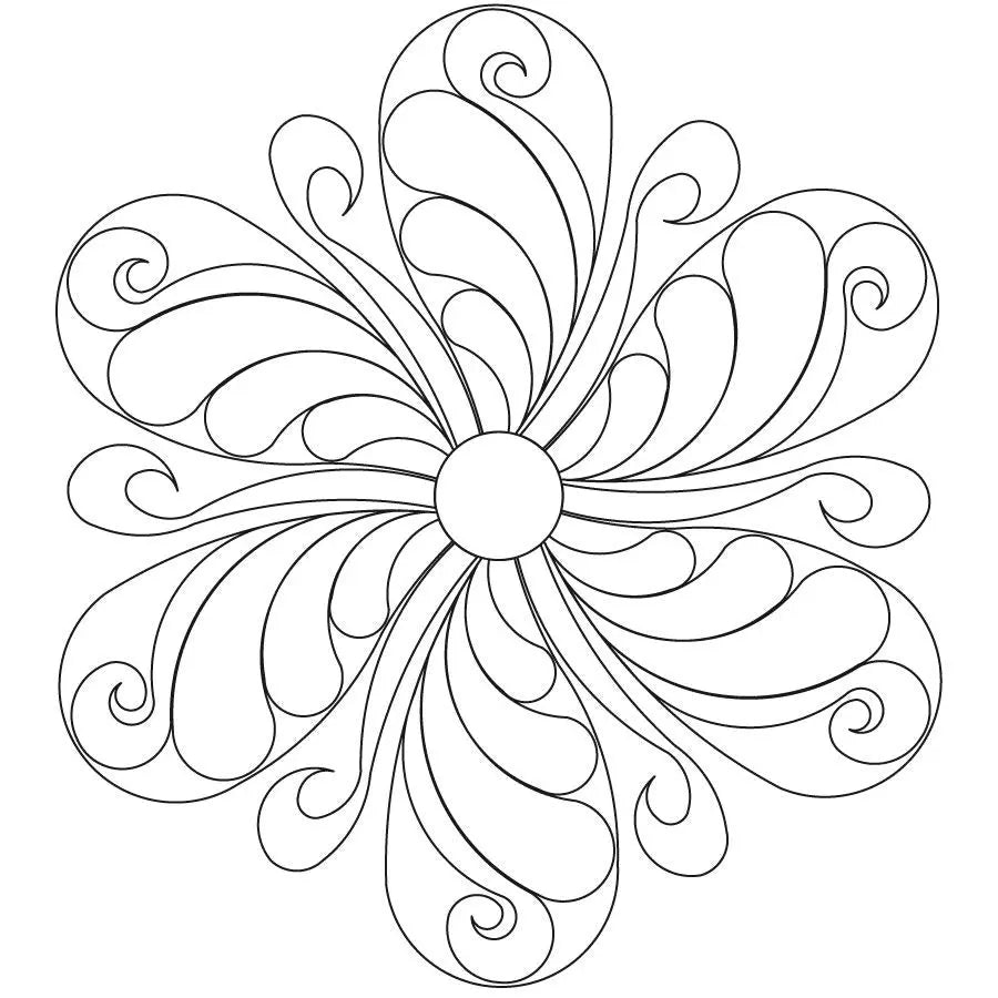 Twisted Fleather 6 Petal Digital Design Block