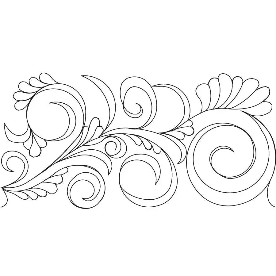 Swirl and Feathers Border