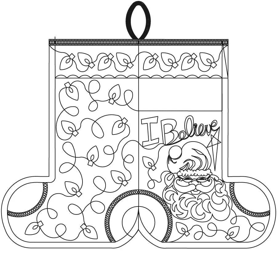 Santa Stocking Name Tag