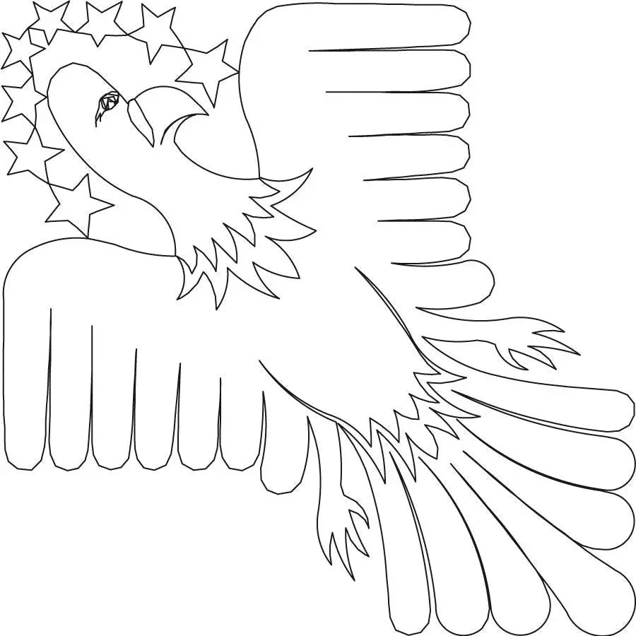 Patriotic Eagle Block Design for Digital Quilting