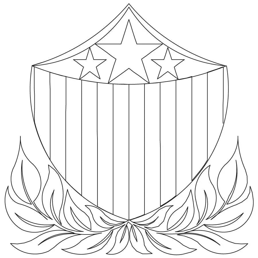 Patriotic Shield Block Design for Digital Quilting