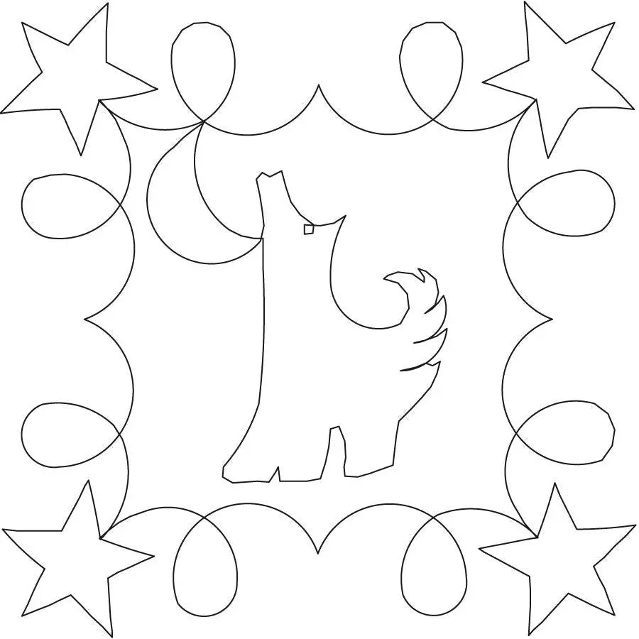 Western Night Coyote Digital Design Block