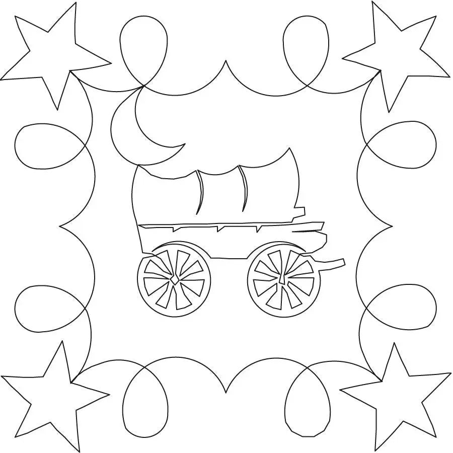 Western Night Wagon Digital Design Block