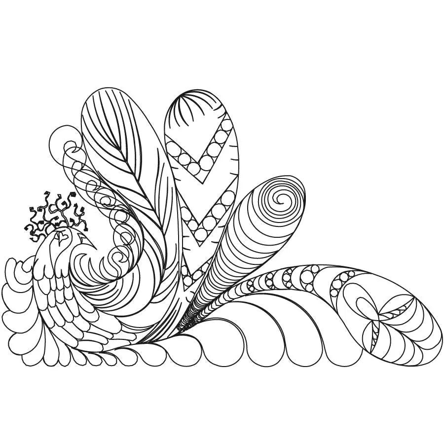 Peacock Petals Motif Block Digital Quilting Design
