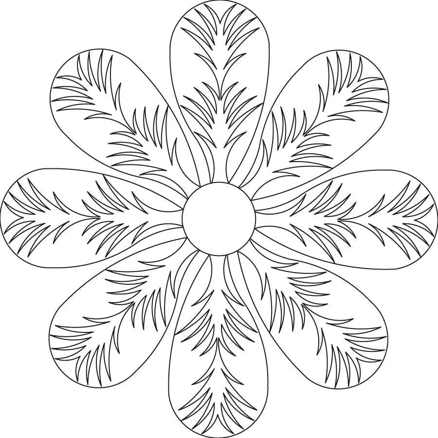 Pineapple Fleather 8 Petal Block Digital Quilting Design