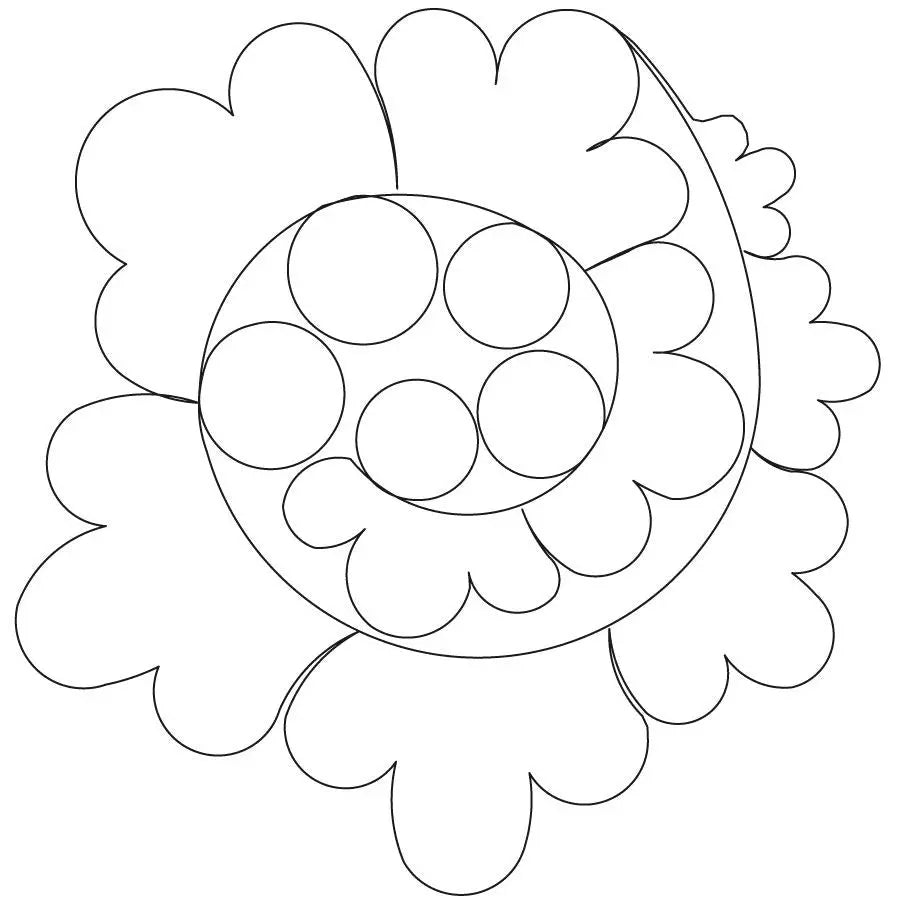 Scalloped Feather Motif Block