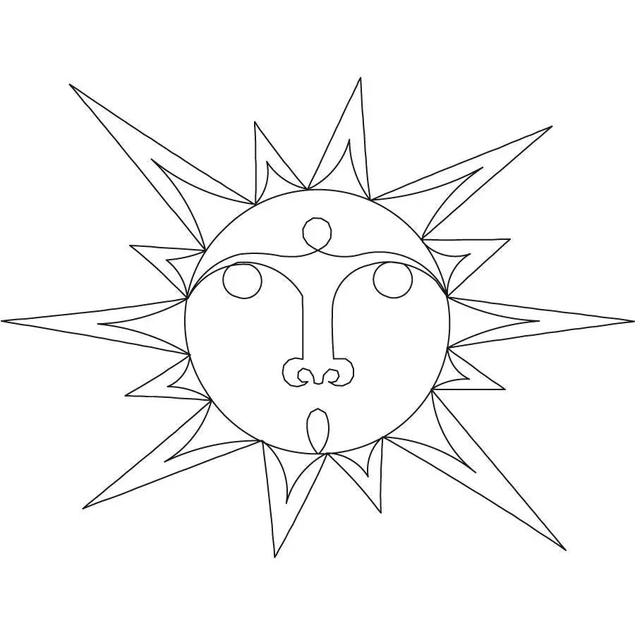 Sun Face Digital Design Block